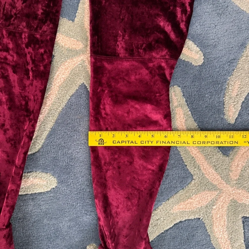 Catherine Malandrino Over‎ The Knee Velvet Boots Burgundy Tie Back Heeled 7.5